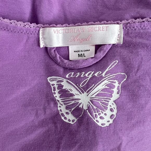 Victoria’s Secret Angels Womens Modal Purple Opent Front Robe Lace Trim Size M/L - Picture 8 of 10